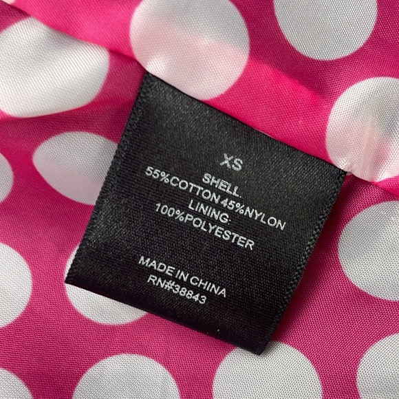 ISAAC MIZRAHI Live! Black Trench Coat Polka Dot Lining Gold Hardware FREE SHIP - Picture 7 of 9